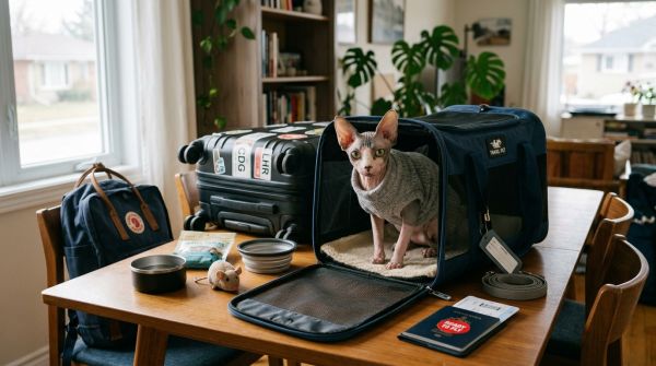 Comment préparer un chat de race Sphynx à un voyage en avion pour la première fois?